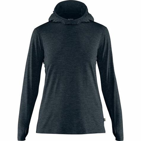 Fjallraven Women Abisko Hoodies Black PH134695 Philippines